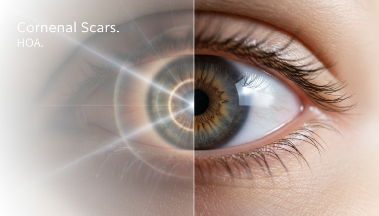 Corneal scars and HOA corrections