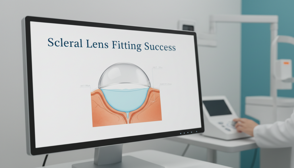 תרשים התאמת עדשה סקלרלית עם שכבת נוזל מעל הקרנית (Scleral Lens Fit)