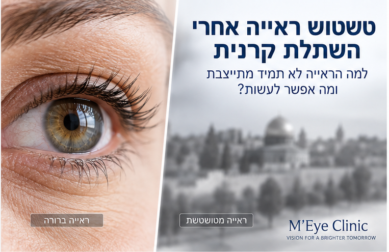 טשטוש ראייה אחרי השתלת קרנית עקב אסטיגמציה לא סדירה ושינויים בקרנית