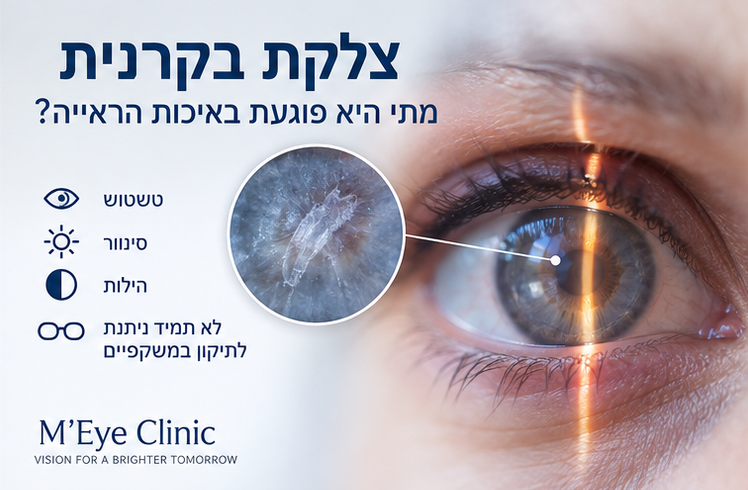 צלקת בקרנית והשפעתה על איכות הראייה טשטוש סינוור והילות